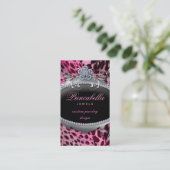 Mode-Schmuck-Geschäfts-Karten-Blumen-Leopard-Rosa Visitenkarte (Stehend Vorderseite)