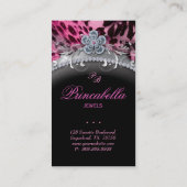 Mode-Schmuck-Geschäfts-Karten-Blumen-Leopard-Rosa Visitenkarte (Rückseite)