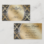 Mode-Schmuck-Make-upkünstler-Damast-Krone cool Visitenkarte (Vorne/Hinten)