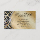 Mode-Schmuck-Make-upkünstler-Damast-Krone cool Visitenkarte (Rückseite)