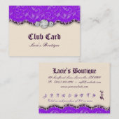 Mode-Schmuck-Verein-Karten-Spitze-Leopard Purpl Visitenkarte (Vorne/Hinten)