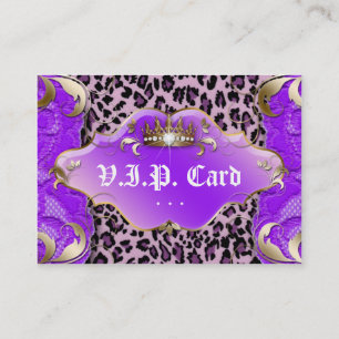 Mode-Schmuck VIP-Verein-Karten-Leopard-Spitze lila Treuekarte