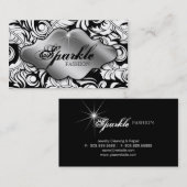 Mode-Schmuck-Visitenkarte-Blatt-Strudel-Silber Visitenkarte (Vorne/Hinten)