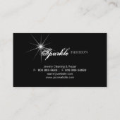 Mode-Schmuck-Visitenkarte-Blatt-Strudel-Silber Visitenkarte (Rückseite)