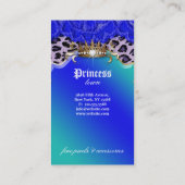 Mode-Schmuck-Visitenkarte-Leopard-Spitze-Blau Visitenkarte (Rückseite)