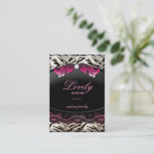 Mode-Schmuckzebra-Spitze-Rosa-Tunnel-bohrwagen Visitenkarte (Stehend Vorderseite)