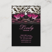 Mode-Schmuckzebra-Spitze-Rosa-Tunnel-bohrwagen Visitenkarte (Rückseite)