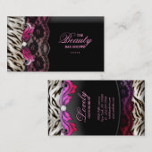 Mode-Schmuckzebra-Spitze-Rosa-Visitenkarte Visitenkarte (Vorne/Hinten)