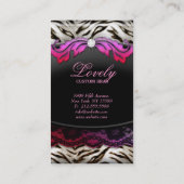 Mode-Schmuckzebra-Spitze-Rosa-Visitenkarte Visitenkarte (Rückseite)