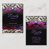 Mode-Schmuckzebra-Spitze-rosaroter Visitenkarte (Vorne/Hinten)