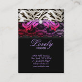 Mode-Schmuckzebra-Spitze-rosaroter Visitenkarte (Rückseite)