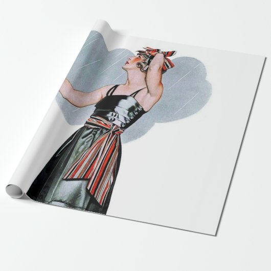 Mode Schönheit im Regen von C Coles Phillips Geschenkpapier (Ungerollt)
