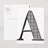Mode-Schriftart, Buchstabe A Postkarte (Vorne/Hinten)