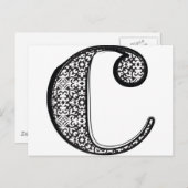Mode-Schriftart, Buchstabe c Postkarte (Vorne/Hinten)