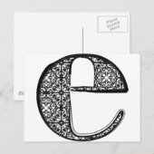 Mode-Schriftart, Buchstabe e Postkarte (Vorne/Hinten)