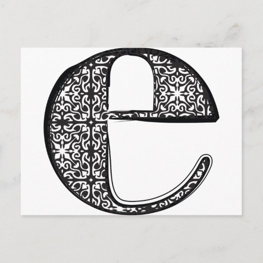 Mode-Schriftart, Buchstabe e Postkarte (Vorderseite)