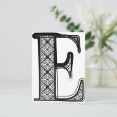 Mode-Schriftart, Buchstabe E Postkarte (Stehend Vorderseite)