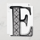 Mode-Schriftart, Buchstabe E Postkarte (Vorne/Hinten)