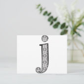 Mode-Schriftart, Buchstabe j Postkarte (Stehend Vorderseite)