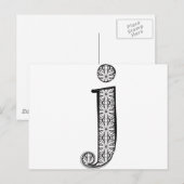 Mode-Schriftart, Buchstabe j Postkarte (Vorne/Hinten)