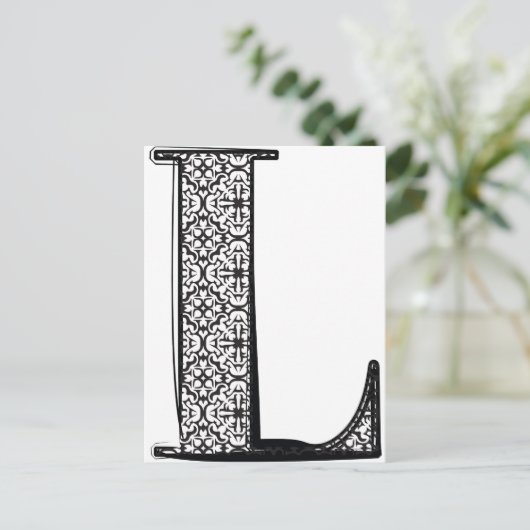 Mode-Schriftart, Buchstabe L Postkarte (Stehend Vorderseite)