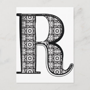 Mode-Schriftart, Buchstabe R Postkarte