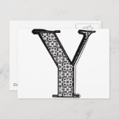 Mode-Schriftart, Buchstabe Y Postkarte (Vorne/Hinten)