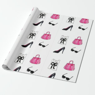 Mode Schuhe Handtasche Wasserfarben Verpackungspap Geschenkpapier