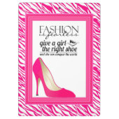 Mode - Schuhe - Zebra-Zwischenablage Klemmbrett (Rückseite)