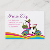 Mode schürzt Roller-Pfau-Regenbogen Visitenkarte (Rückseite)