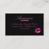 Mode schürzt Schmuck-Pink-Schwarzeszebra-Lippen Visitenkarte (Rückseite)