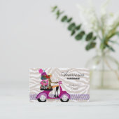 Mode schürzt Schmucklila Zebra Visitenkarte (Stehend Vorderseite)