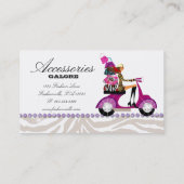 Mode schürzt Schmucklila Zebra Visitenkarte (Rückseite)