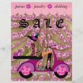 Mode Scooter Awning Frauenschuhe Zebra Glitzer Flyer (Vorne)