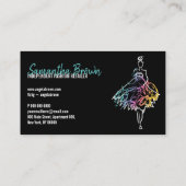 Mode Shop Kleid Sketch schwarze Boutique Visitenkarte (Rückseite)