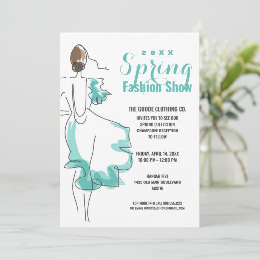 Mode-Show| Saisonales Auflistungslaufereignis Einladung (Stehend Vorderseite)