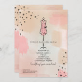 Mode Show Wohltätigkeit Event Dress Form Pink Einladung (Vorne/Hinten)