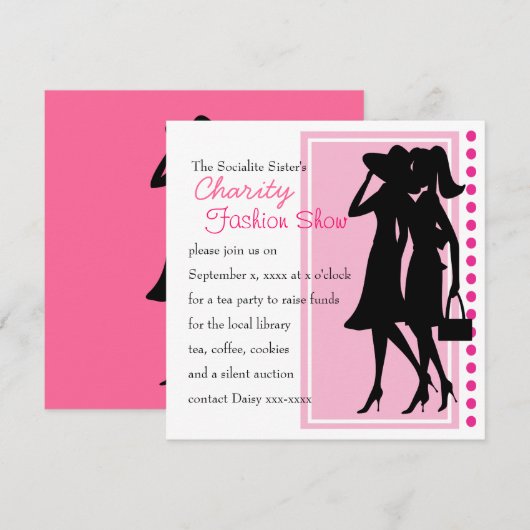 Mode-Silhouetten Einladung (Vorne/Hinten)