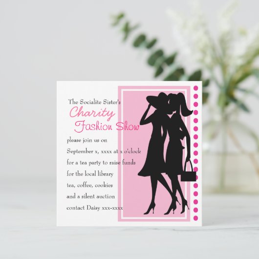 Mode-Silhouetten Einladung (Stehend Vorderseite)
