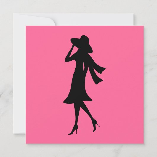 Mode-Silhouetten Einladung (Rückseite)