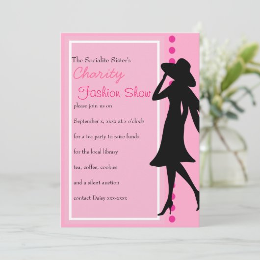 Mode-Silhouetten Einladung (Stehend Vorderseite)