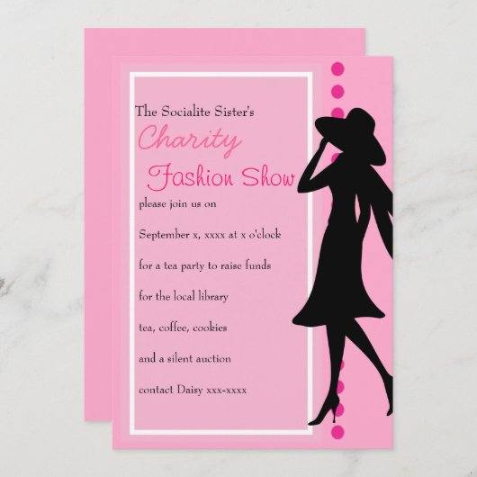 Mode-Silhouetten Einladung (Vorne/Hinten)