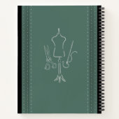 Mode-Skizzenbuch Forest Green Haute Couture Notizblock (Rückseite)