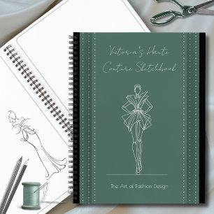 Mode-Skizzenbuch Forest Green Haute Couture Notizblock