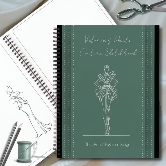 Mode-Skizzenbuch Forest Green Haute Couture Notizblock