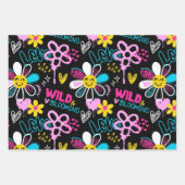 Mode Smiley-Blumen-Graffiti-Muster Geschenkpapier Set (Vorderseite 3)
