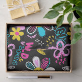 Mode Smiley-Blumen-Graffiti-Muster Seidenpapier (Geschenk)