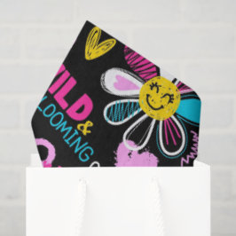 Mode Smiley-Blumen-Graffiti-Muster Seidenpapier