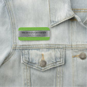 Mode Stil Apple Green Polka Dot: Luxus Silver Namensschild (Beispiel)