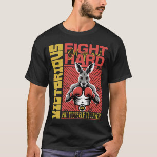 Mode Stil Känguru Boxen Kämpfer Kunst Design T-Shirt